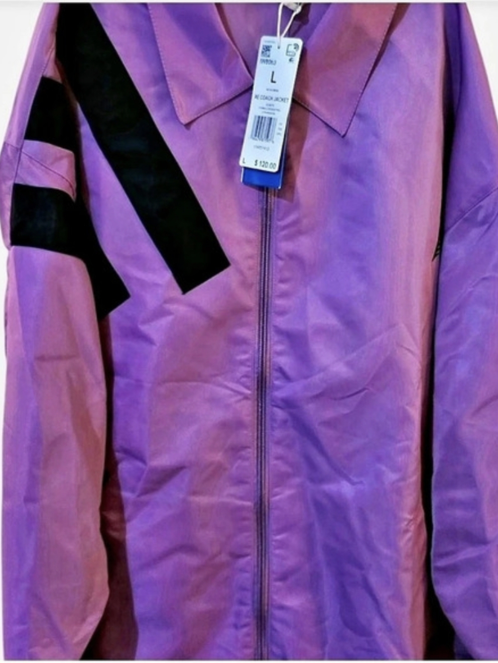 adidas Adicolor Color Block Jacket in Purple & Pink Size Large NWT